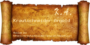 Krautschneider Arnold névjegykártya